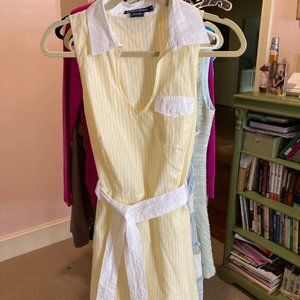 Yellow and White Striped Island Company Dress - Size Small